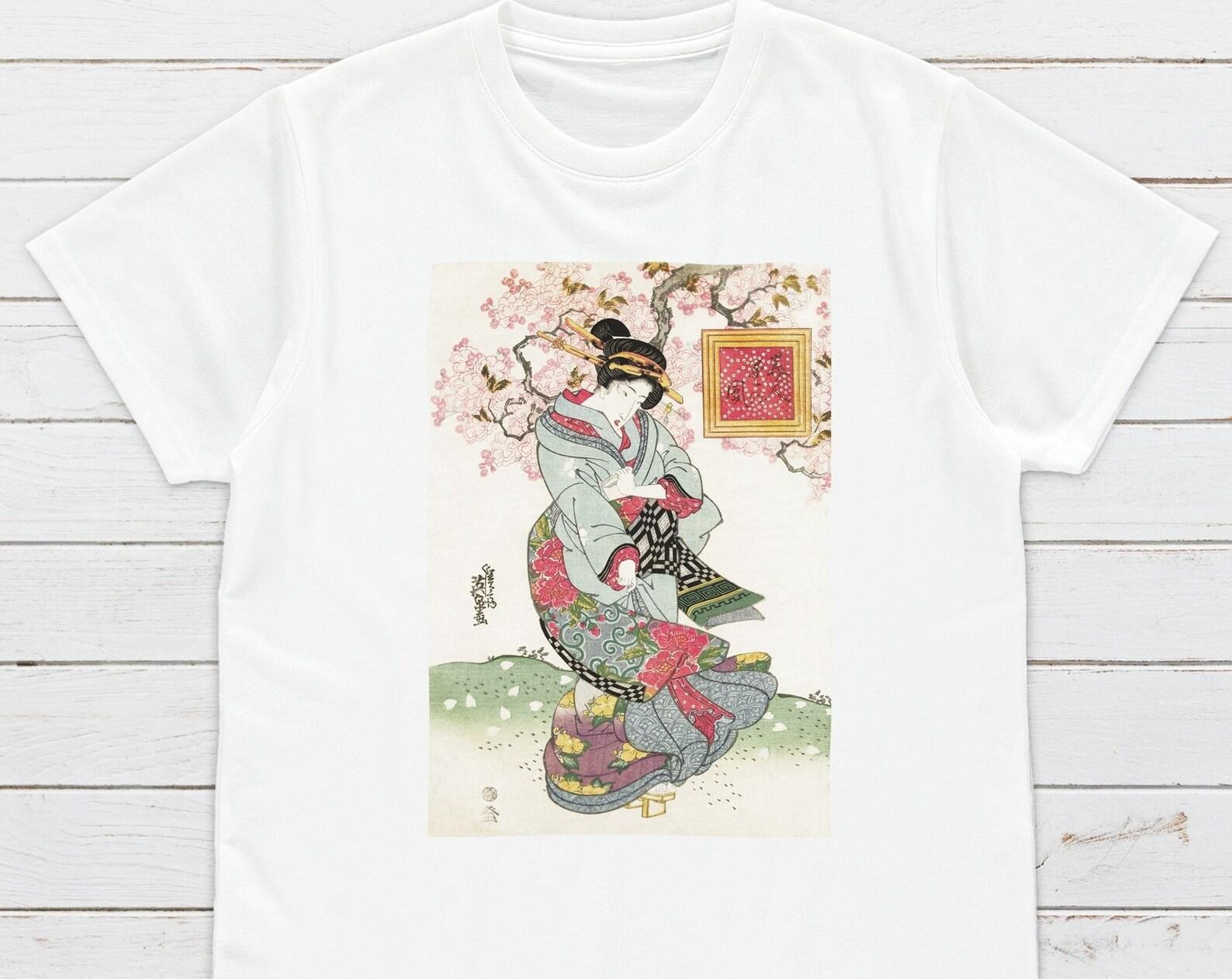 Ukiyo-e Geisha T-Shirt: Japanese Woodblock Art, Keisai Eisen Design 3XL