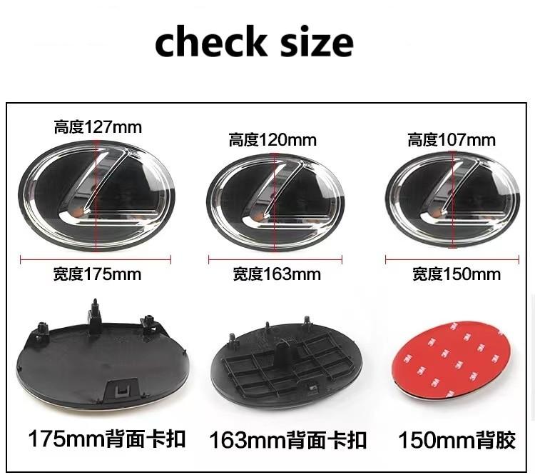 Kein ACC Radar Passend für Lexus Frontemblem Heckklappenemblem Aufkleber CT200H IS250 ES GS UX RX IS GX470 RX400 ES200 ES300 GS300 IS300