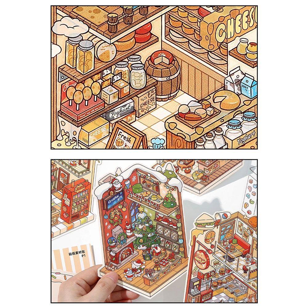 Visual Stacking 3D Landscape Sticker PET DIY Toy Game Stickers  Children Gift