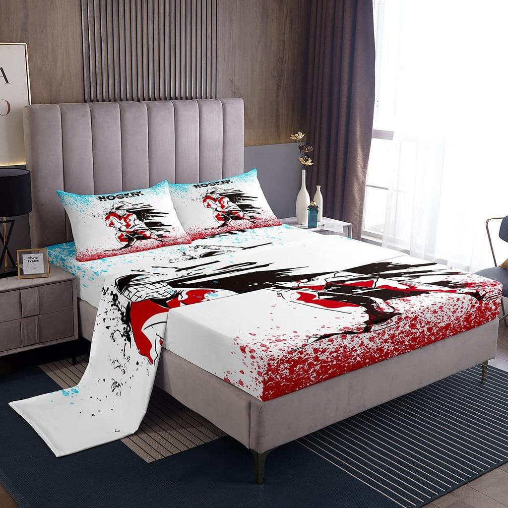 Color Rainbow Cloud Pattern Bed Hat Four-Piece Bedding Set Bedroom Dormitory Bedding Decoration