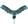Sexy kvinner Blonderundertøy Dameundertøy Skrittløse truser Perler Perler G-strenger for kvinner Thongs Åpent skritt Sextruse Blomstert gjennomsiktig truser
