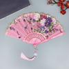 Chinese Style Vintage Silk Folding Fan Art Crafts Gift Home Decoration Dance Hand Fan Handmade Room Decorative Fan
