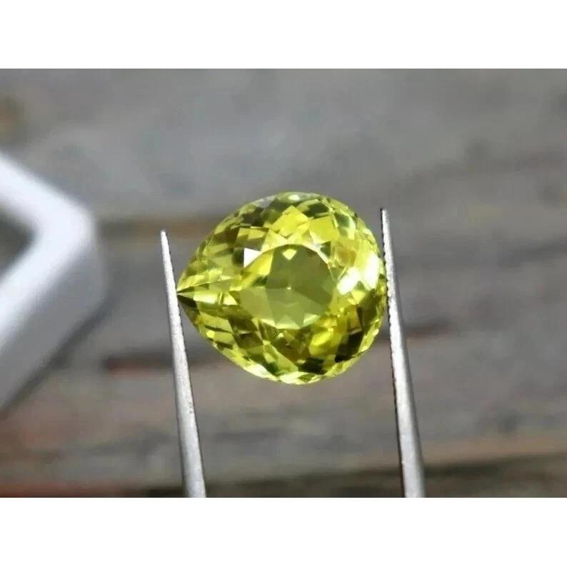 11+ Ct Natural Awesome Yellow Sapphire Ceylon Pear Cut Beautiful Gemstone