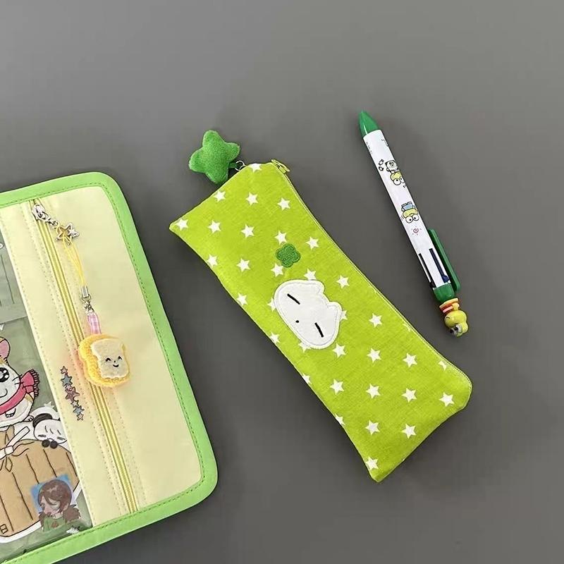 1 Piece Multifunctional Large Capacity School Stationery Bag Cute Stars Pencil Case Mesh Multilayer Pen Bag