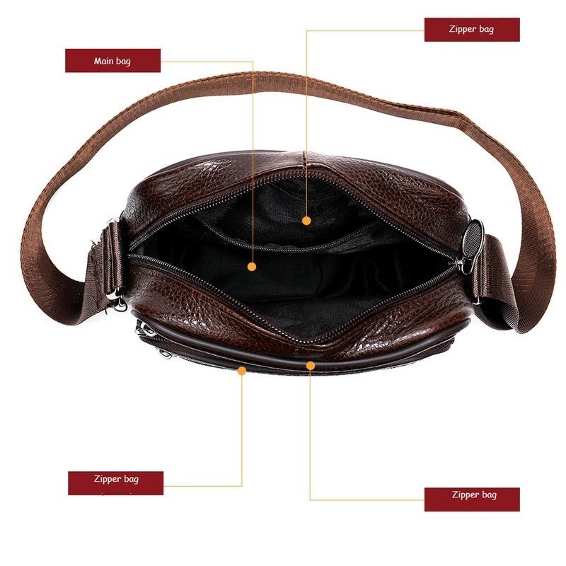Leather Shoulder Bag Messenger Bag for Men 16*5*19cm