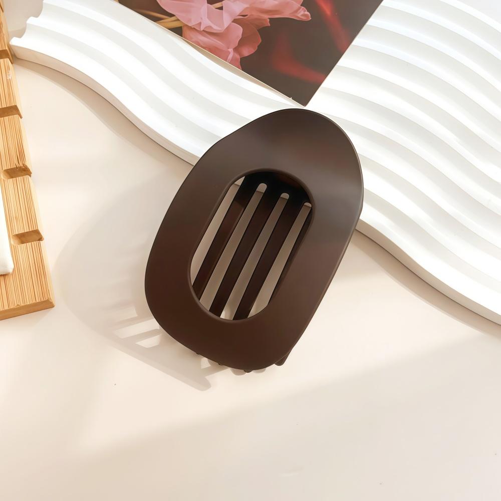 

Заколка-краб из поликарбоната для женщин, новый дизайн, леопардовый матовый, изогнутый, плоский, заколки для укладки, акриловые, лежачие, аксессуары для волос Matte Dark Coffee