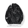 Giacca Biker Nera da Uomo Moda Autunnale Cappotto in Ecopelle Uomo Trendy Casual Giubbotti in PU Maschile Larga Cappotto in Ecopelle Moto