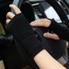 Unisex Thin Cotton Sun Protection Half-Finger Gloves for Summer Driving and Writing, Covers Scars