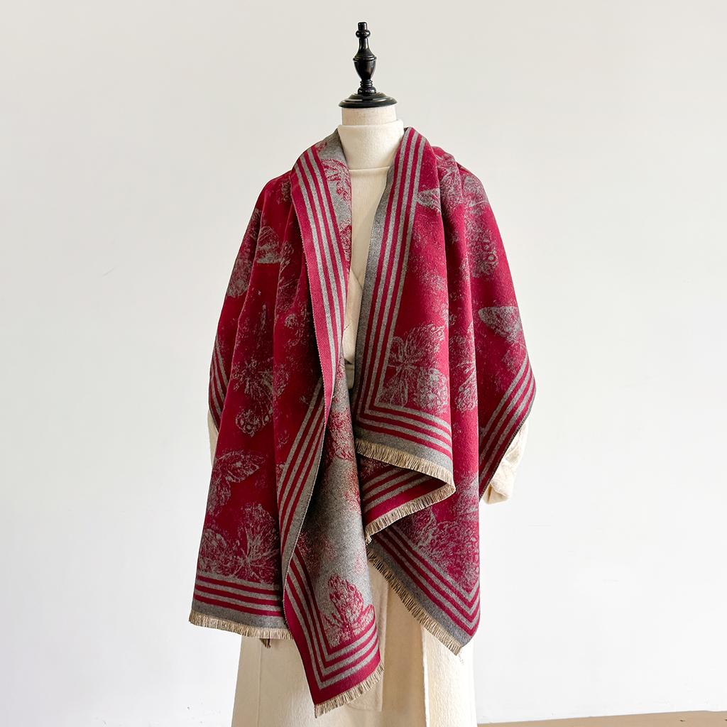 Luxury Cashmere Plaid Scarf Winter Women Pashmina Shawls Warm Blanket Wraps Female Foulard Bandana  Thick Scarves Hijab