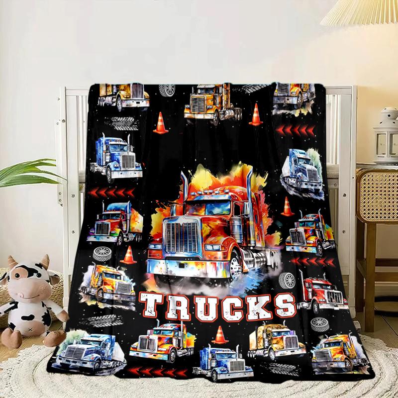 

Construction excavator Blanket Flannel Blanket for bed, sofa, Camping, Hiking, Picnic Essentials, gift for family Fan gifts 75x90cm