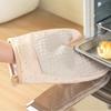 Oven Gloves Cooking Mitts Heat Resistant Kitchen Gloves Silicone Non-Slip Potholder with Soft Lining Waterproof Hand Protection