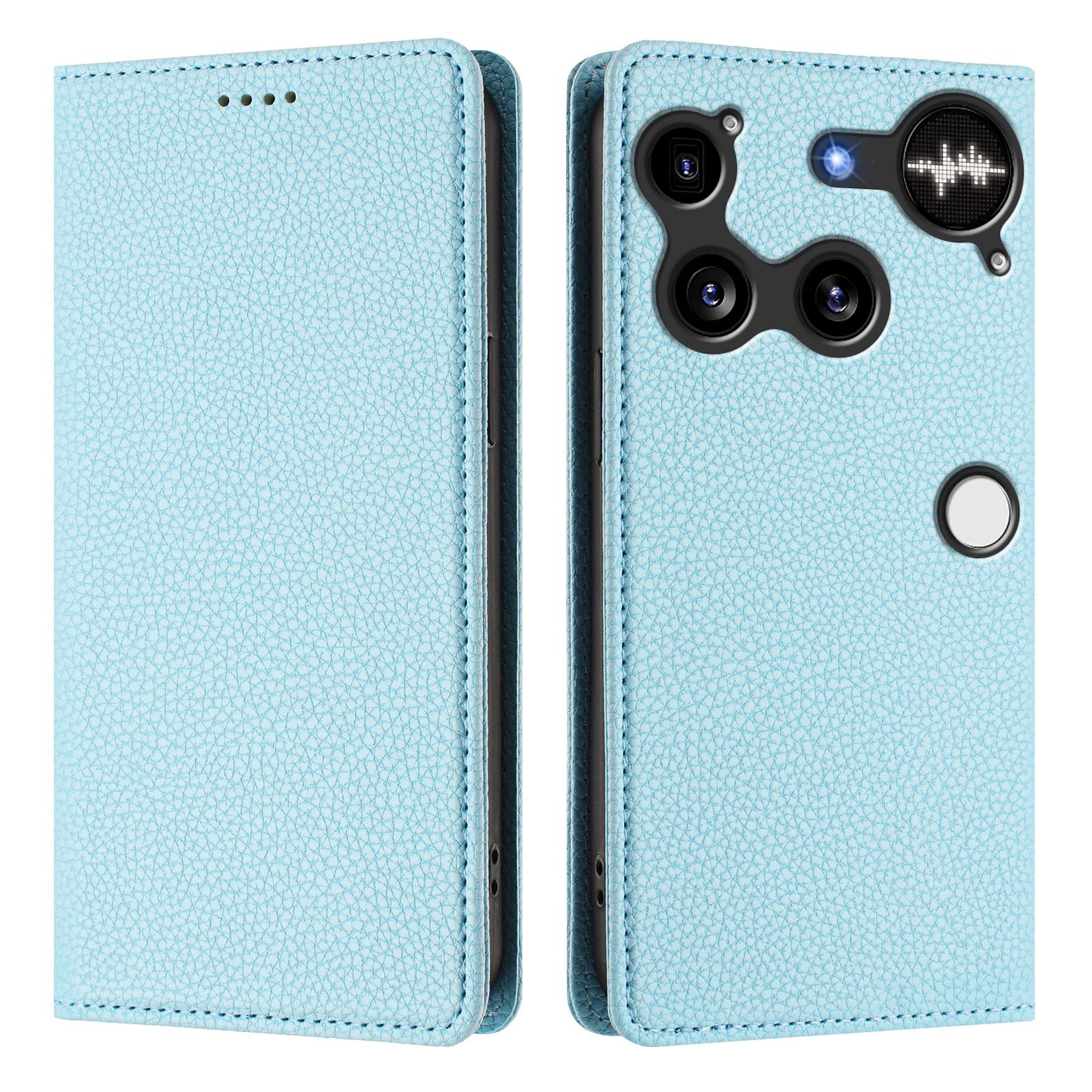 

For Nothing Phone (3) 5G Wallet Case RFID Blocking Litchi Texture Leather Mobile Cover Baby Blue