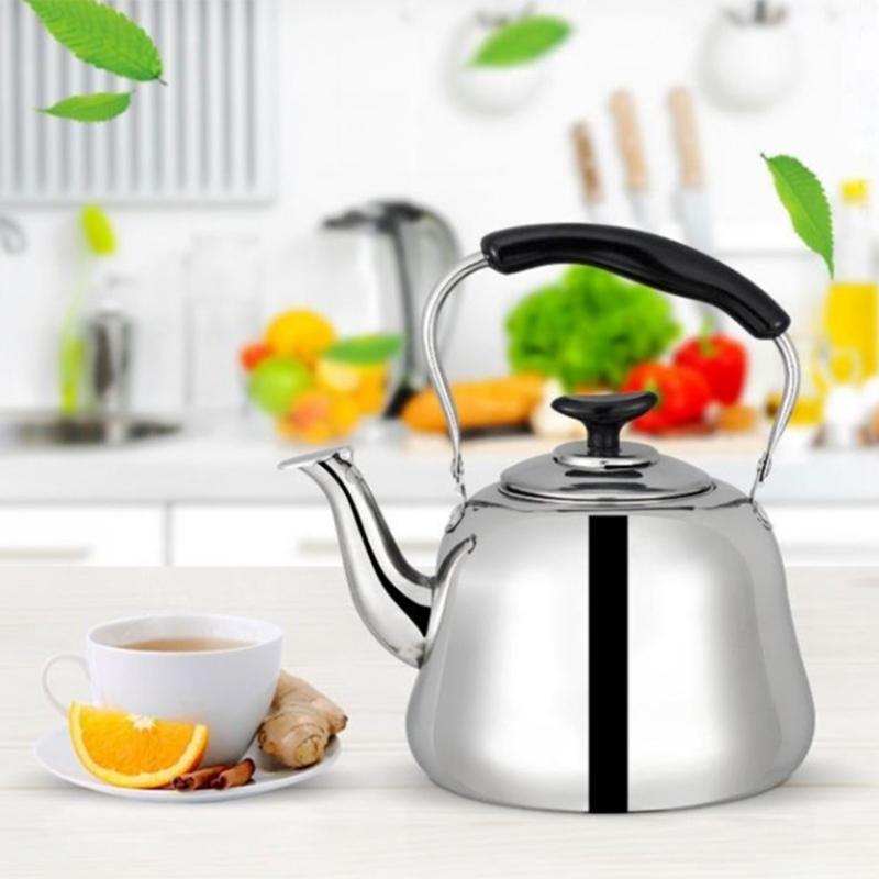 Large Multiple Capacity Whistling Kettle Corrosions Resistant Materials Loud Notification for Boiling Water Compatible Gas Induction Stove
