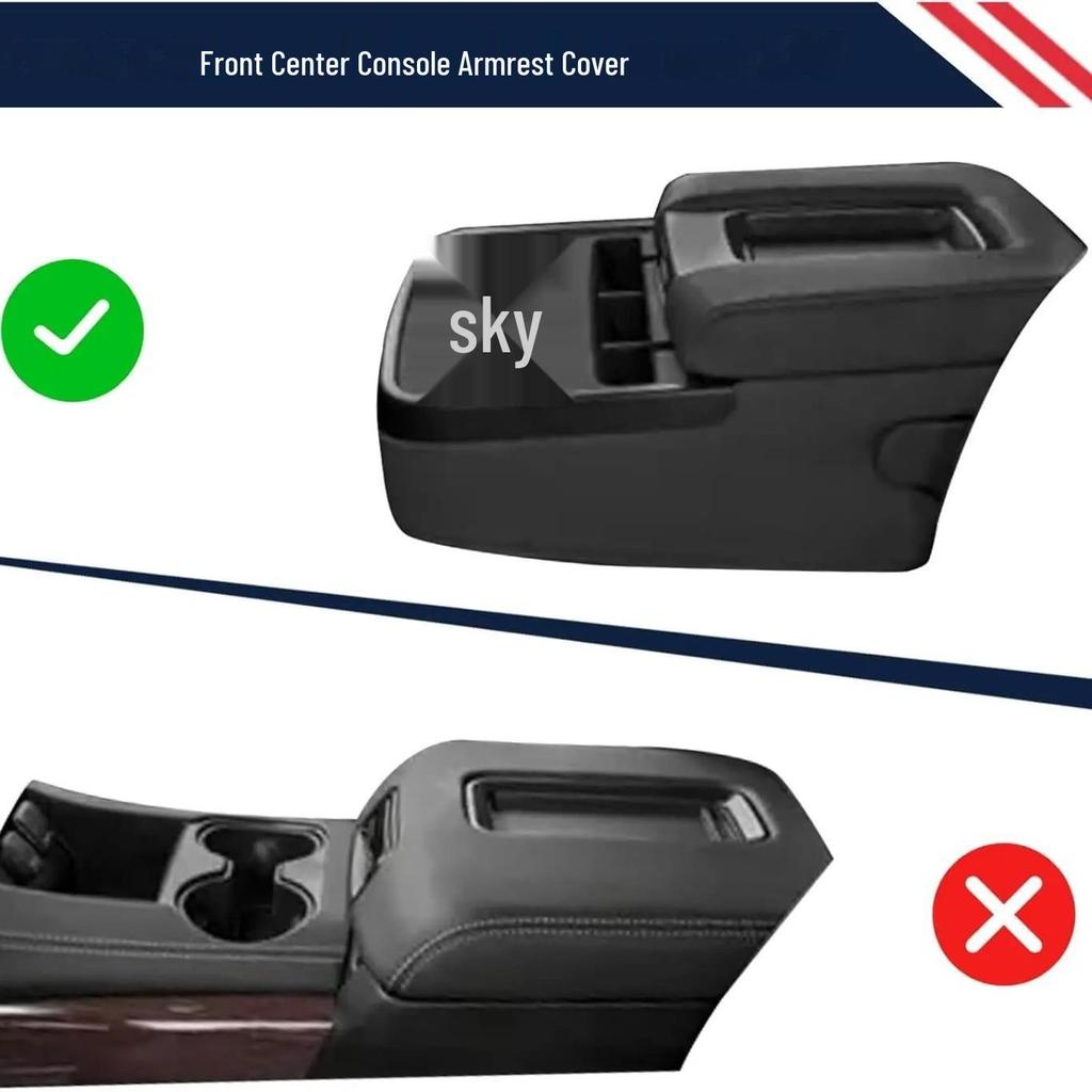 Compatible Center Console Armrest Box Cover for 2014-2020 Chevrolet/GMC models (Part #: 22881398)
