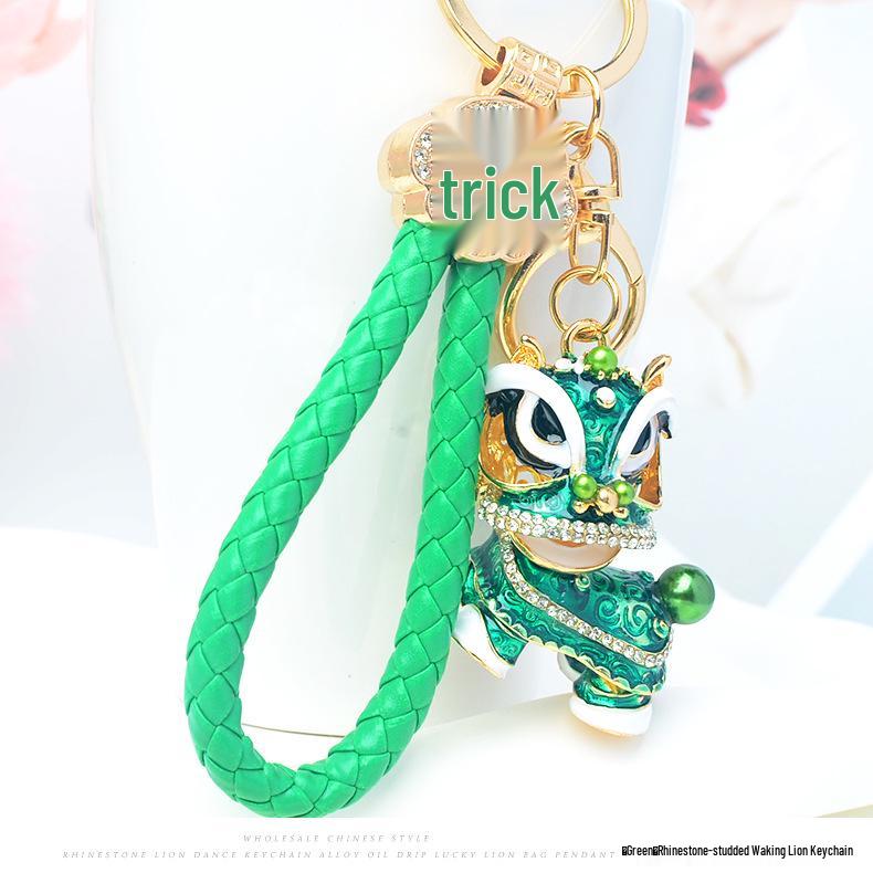 Chinese Lion Dance Keychain - Traditional Style Lion Charm
