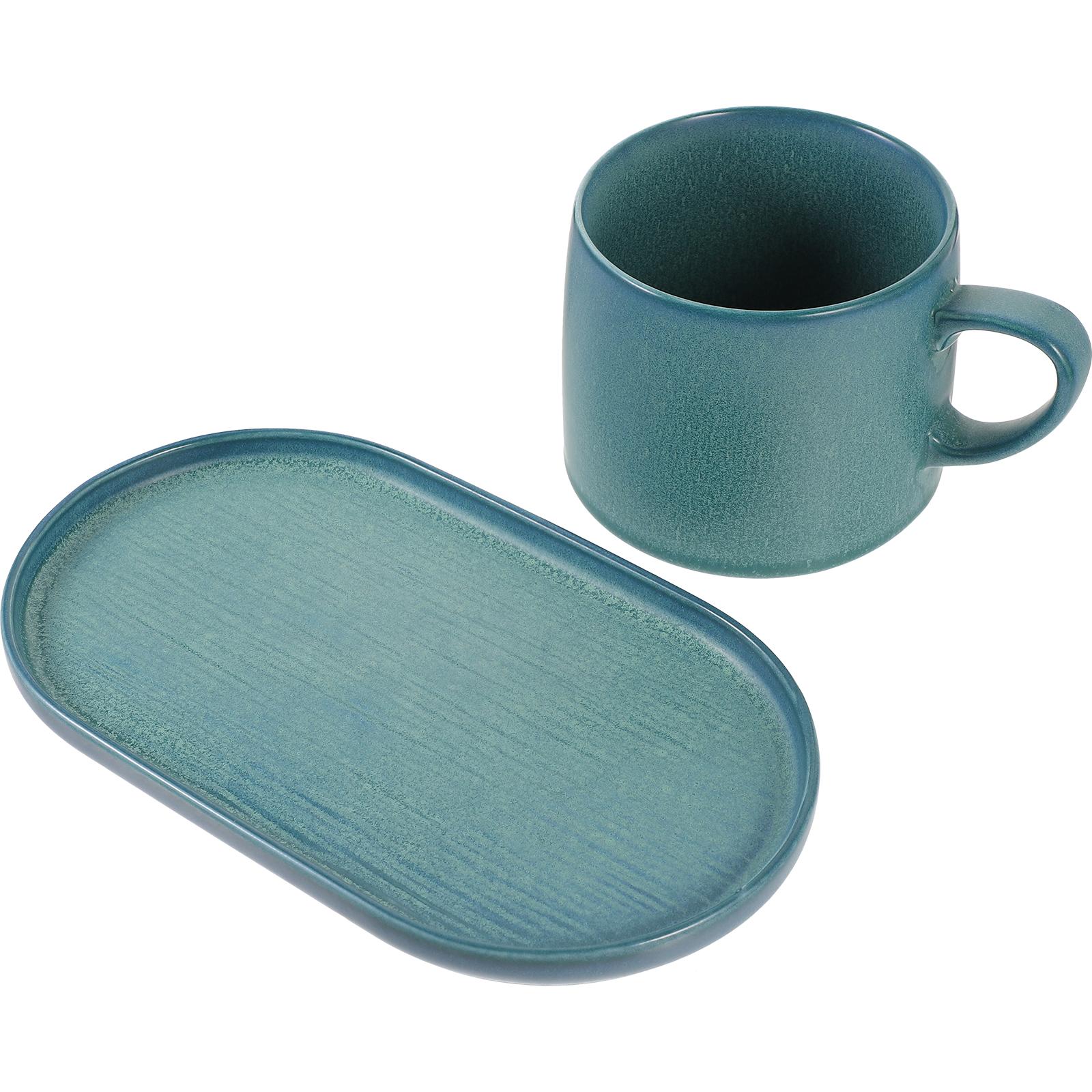 

Ceramic Mug with Saucer Elegant Design Must Have Accessory for Home Office Use Holds Coffee Tea Soup Milk Coffee Cup other синій
