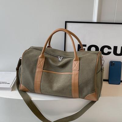 Large Capacity Travel Bag, Outdoor Travel Luggage Bag, Women's Sports and Fitness Bag, Men's Hand-held Retro Canvas Bag