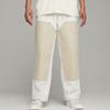 Puma Color Block Wide Leg Casual Pants Men Bottoms Beige 620886-65