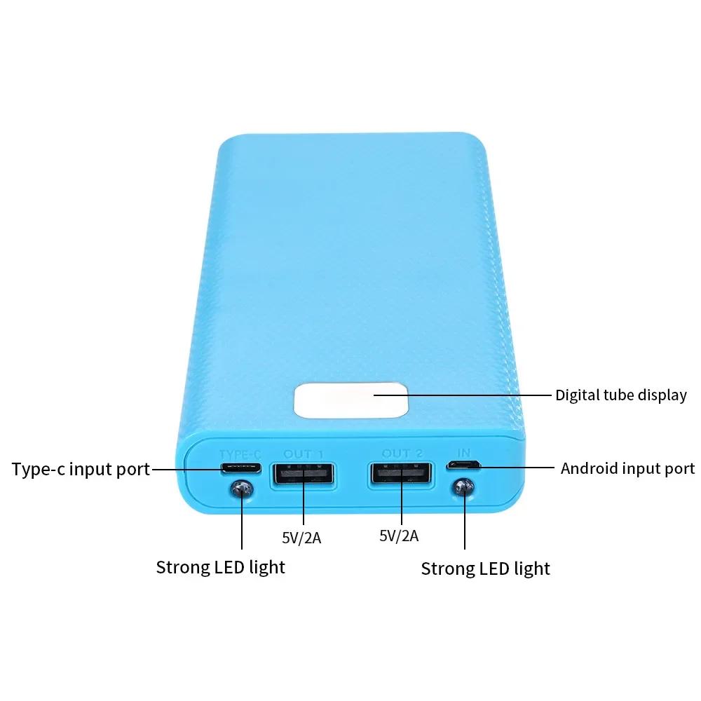 18650 Batterijhouder DIY Behuizing Dubbele USB Type C Laad Powerbank Behuizing voor Smartphone 18650 Batterij Powerbank Behuizing Opbergdoos