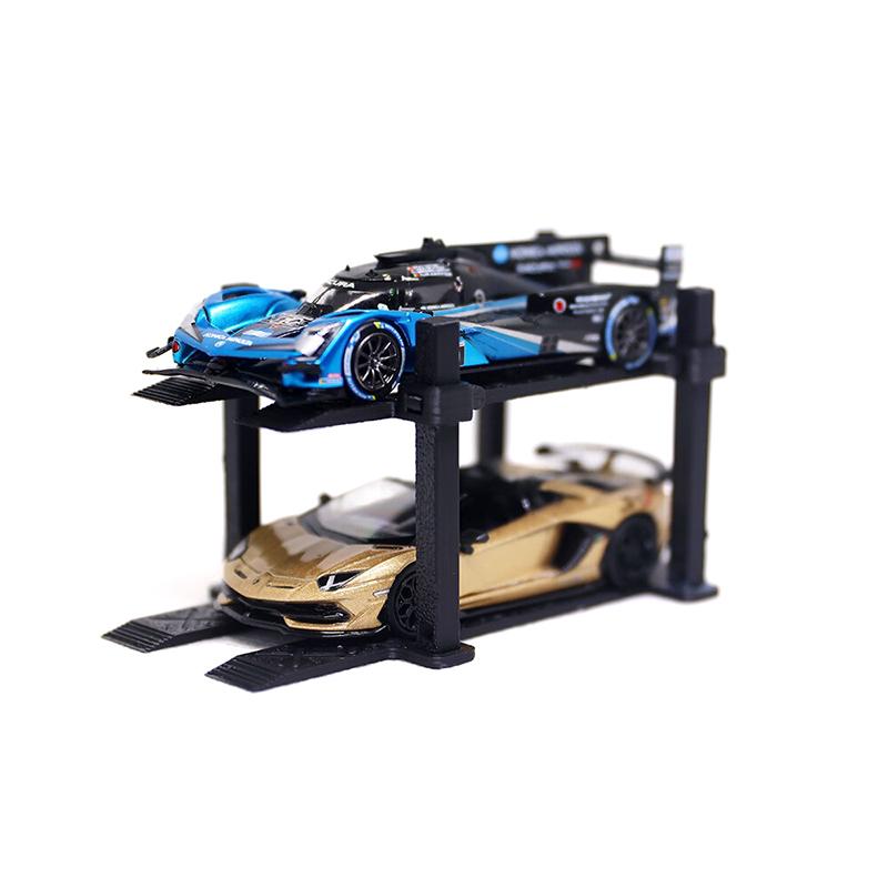 1 Set Cadru Model Parcare Vehicule cu Două Nivele Pentru Mașinuță Jucărie Aliaj 1/64 Piese de Asamblare Decor Scenă Suport Mașină Garaj Imprimat 3D