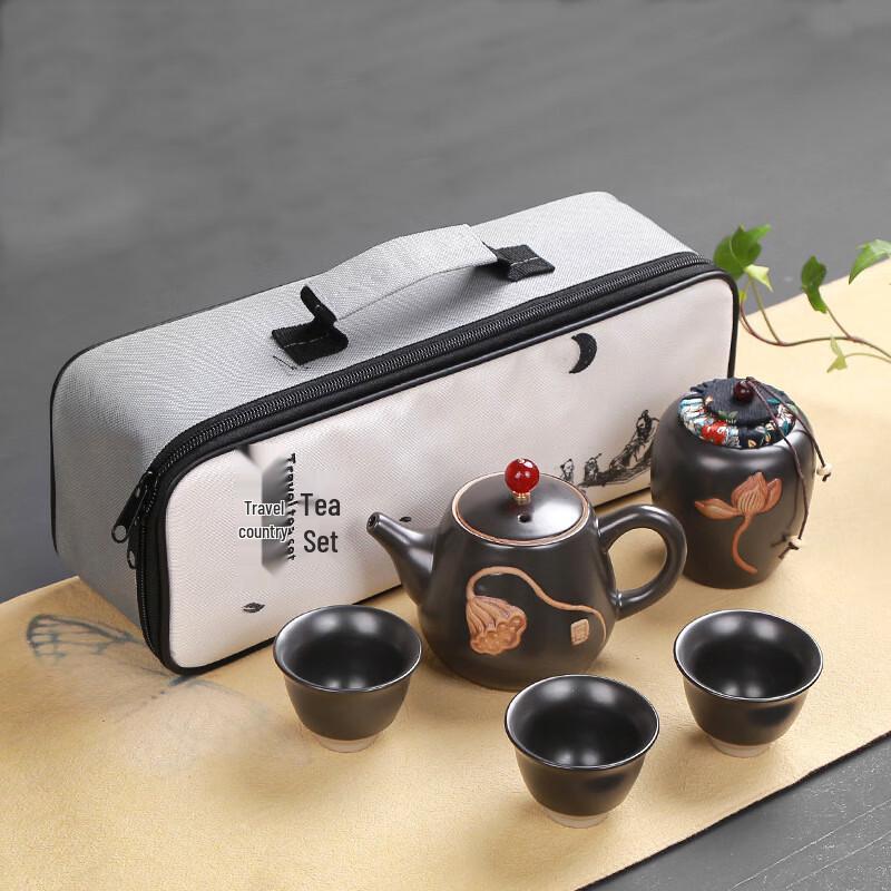 Matte Lotus 5-Piece Travel Kung Fu Tea Set