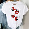 ZX TEE Cute cartoon koala print ladies T-shirt Panda Girl Animal Clothes Panda Cartoon Stylish Tshirt Top Animal Lovers shirt gift
