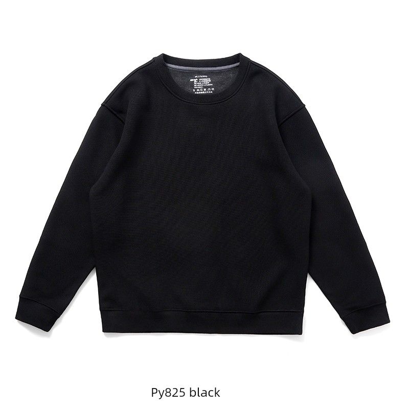 Sheep Wool Mulberry Silk round Neck Sweatshirt Men 2024 New Autumn/Winter Fleece-lined Thickened Export Men Casual Jacket