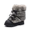 Fashion Sweet Black Lace-up Bow Platform Snow Boots Women Fashion Fluffy Designer Flat Cotton Boots Comfortable Warm Winter Ankle Boots