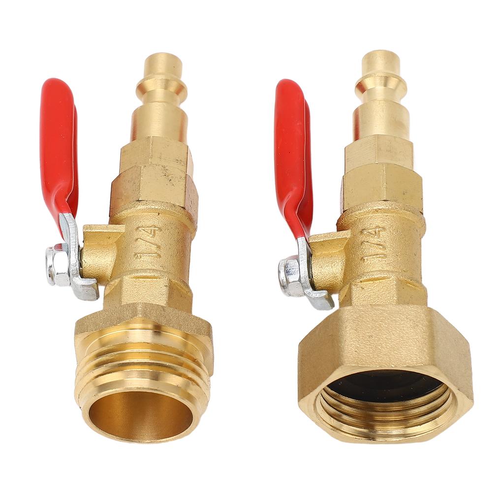 2PCS RV Blowout Adapter Internal External Thread Winterizing Fitting with Ball Valve for Boat Camper Travel Trailer