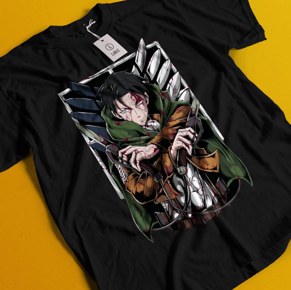 

Attack On Titan Shirt Eren Mikasa Tshirt Levi T-Shirt AOT Erwin Sasha Armin Tee 3XL