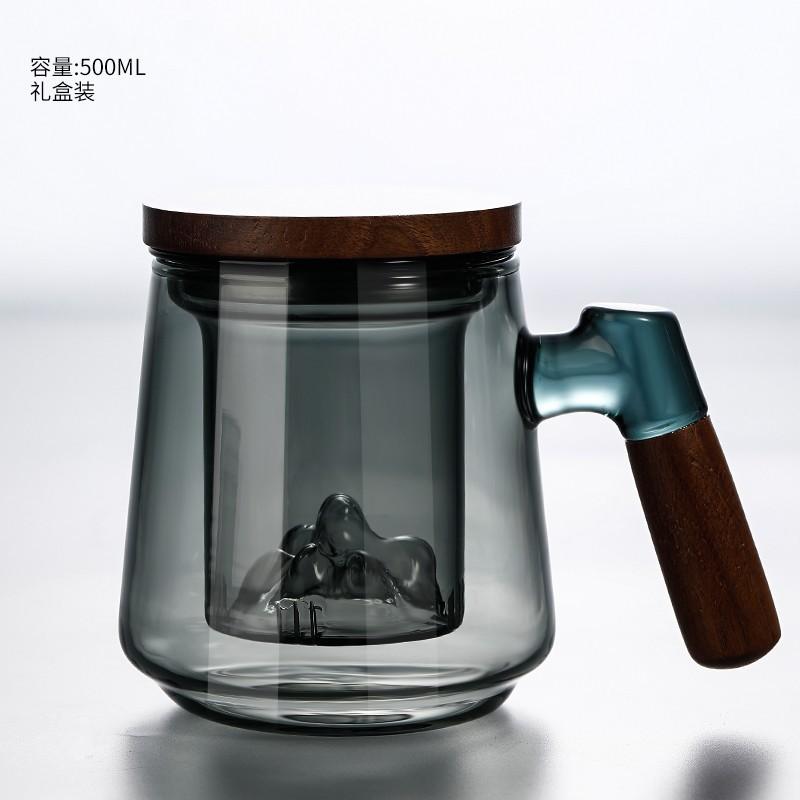 Tekanna i glas Tekopp Teinfuser Te Vatten Separator Filter Tekanna Vattenkokare Te Bryggningsredskap Eftermiddagste Teservis