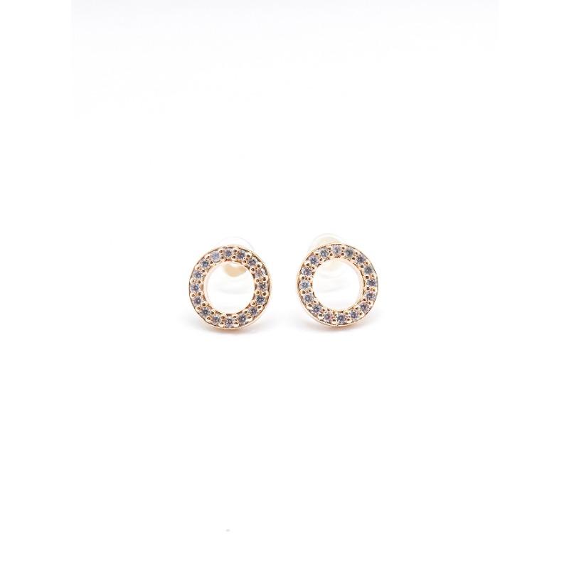 Simple and Fashionable Small Circle Zircon Women's Tassel Temperament Earrings