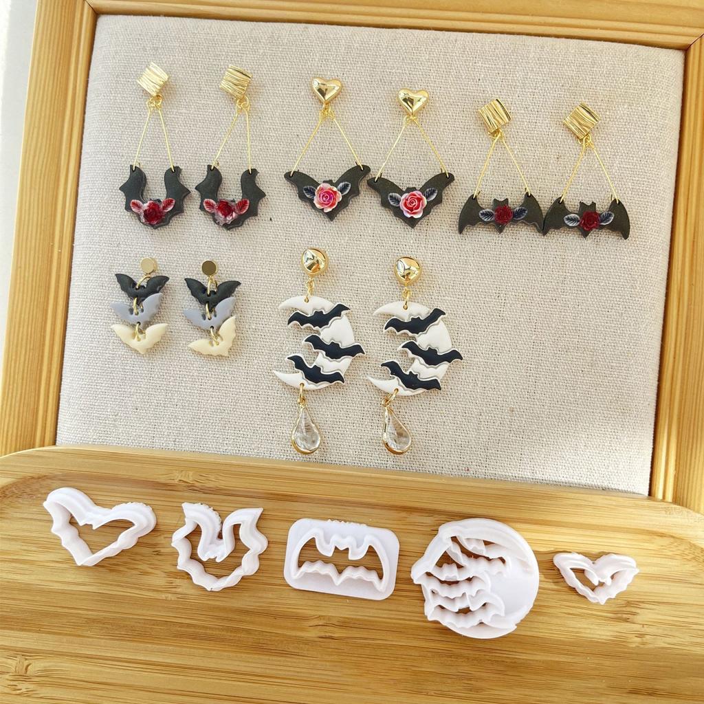 Earring Molds Jewelry Moulds for Earrings Pendant Keychain Jewelry Making Hand Crafting Clay Cutter Molds for Beginner