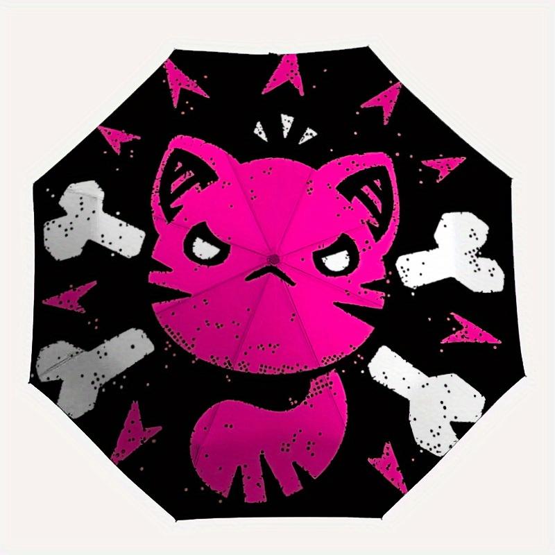 

1pc Pink Cat Sticker Automatic Open/close Folding Umbrella, Compact Portable Travel Umbrella,Cute Umbrella, Durable Construction yy250804085