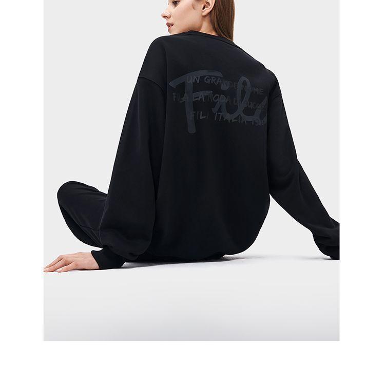 New FILA Sweatshirts Unisex Jet Black F11U248201F-BK