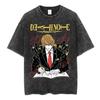 Anime Death Note Ryuk Yagami Light Misa Amane Vintage Washed T Shirt Men's Clothing Cotton T-shirt Fashion Short Sleeve T-shirts