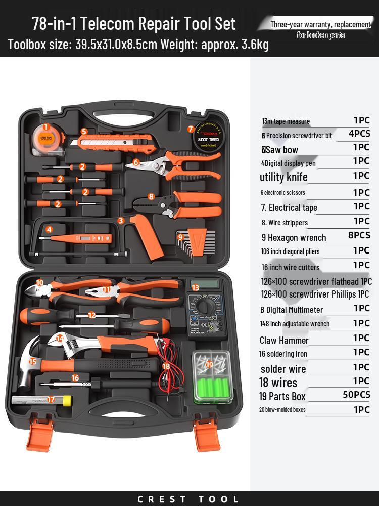 Multifunctional Electrician Toolbox: Complete Hardware & Electric Drill Set