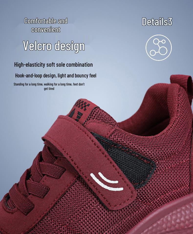 Men's Versatile Mesh Flyknit Casual Shoes with Velcro