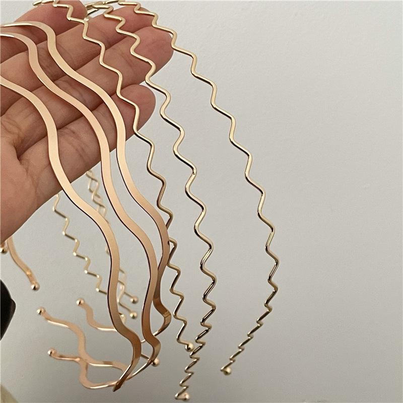 Semplici Cerchietti Metallici Dorati a Onda Eleganti Cerchietti a Onda Moda Donna Cerchio per Capelli Accessori per Acconciature