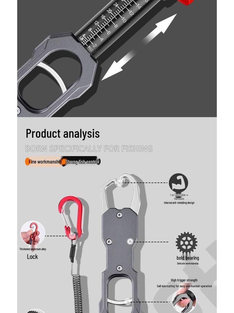 Multi-Functional Fish Lure Pliers Set with Scale and Extended Handle Gripper for Large Fish