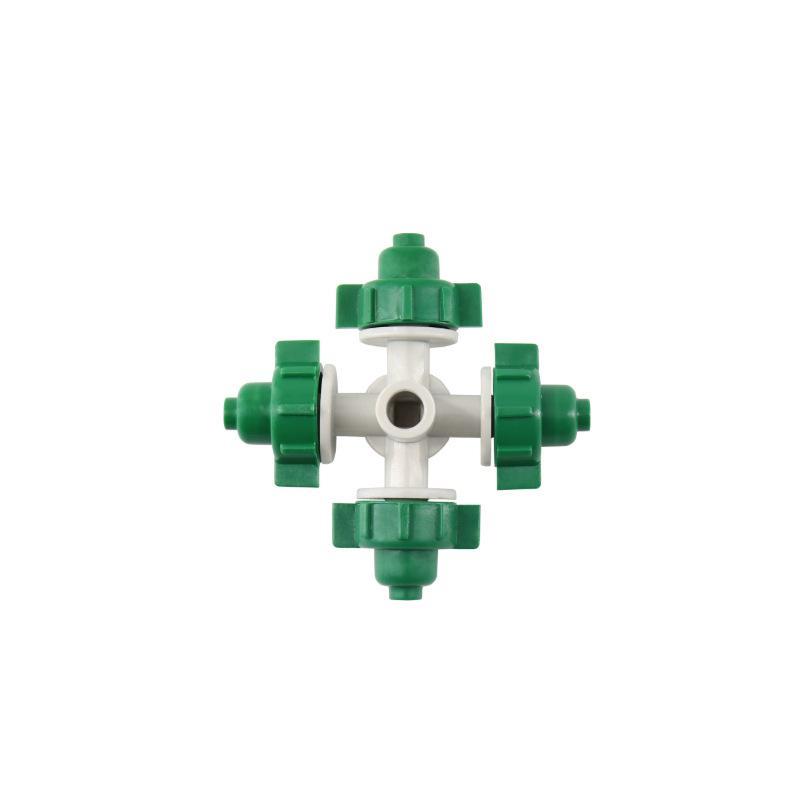 10Pcs 1/4 Inch Light Green Mist Spray Nozzle With Connector For Garden Greenhouse Watering Cooling