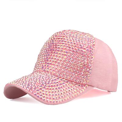 Rhinestones Luxury Pearl Sequins Baseball Cap For Women Summer Cotton Hat Girls Snapback Hip Hop Hat Gorras Casquette Bones
