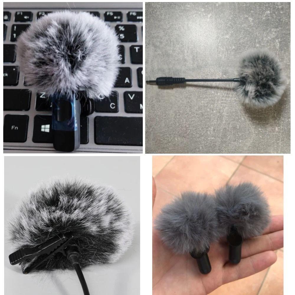 1Pcs Fit 0.5-1.5cm Mic Furry Fur Microphones Cover  For SONY RODE BOYA Lapel Lavalier Microphones