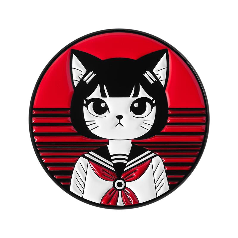 

Anime Manga Cat Girl Enamel Pins Otaku Japanese Culture Loves Metal Brooches Lapel Badge Fashion Jewelry Gifts for Friends