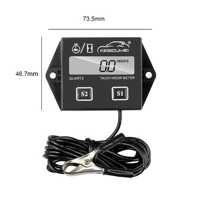 Kebidumei Batería Extraíble Digital Tacómetro de Motor Medidor Tacómetro Horómetro con clip RPM Pantalla LCD Para Motocicleta Ciclo Barco