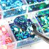 12 mřížek/krabice Chameleon nail flitry Vločky Gradient Barva Příslušenství na nehty Dekorace na nehty