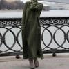Nueva Falda Larga Suelta de Otoño e Invierno Sudadera Plus Terciopelo Vestido Casual Moda Mujer Sólido Cuello O Manga Larga Vestido de Vacaciones