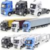 1/50 Alloy Diecast Metal Model Toy Container Truck Pull Back with Sound Light High Simitation Collectibles Kids Cars Toys Gifts