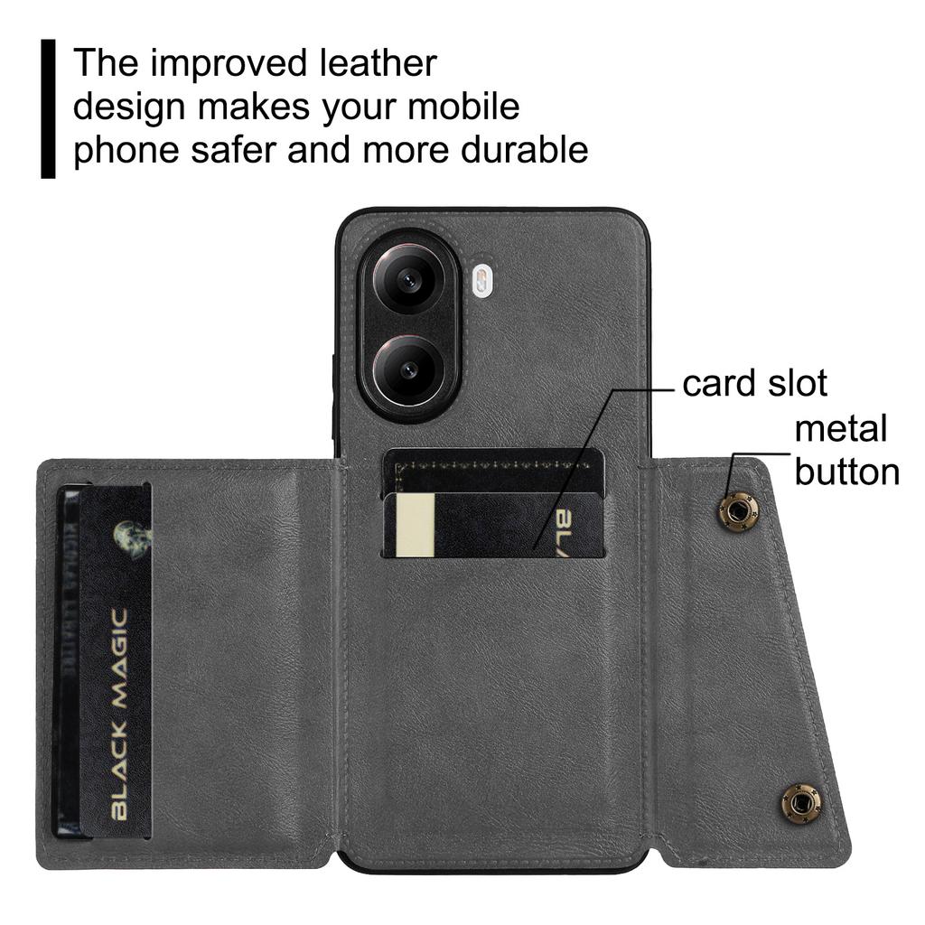 For Xiaomi Redmi Turbo 4 5G/Poco X7 Pro 5G Case with Card Slots Kickstand Leather + TPU Phone Cover