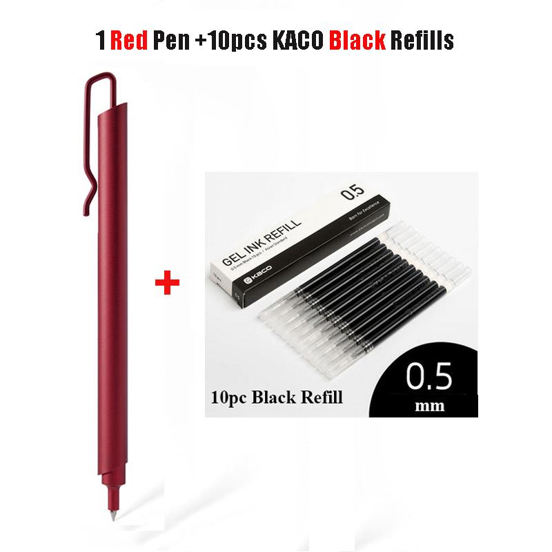 Kaco Metal Gel Pen 0.5MM Black Ink Refills Luxury Ballpoint Pens Business Signature Stylos Pen Holder Design Stationery Supplies